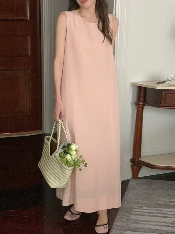 Simple Cross Back Loose Casual Dress - PAINEVIDA