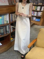 Simple Cross Back Loose Casual Dress - PAINEVIDA