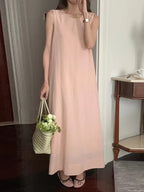 Simple Cross Back Loose Casual Dress - PAINEVIDA