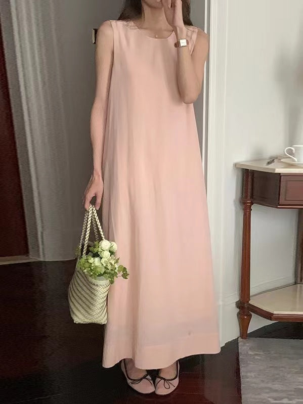 Simple Cross Back Loose Casual Dress - PAINEVIDA