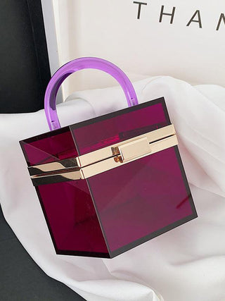 Urban See-Through Geometric Acrylic Handbag