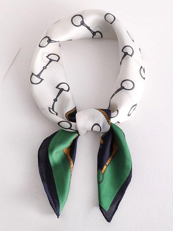 Vintage Geometry Printed Sun-Protection Silk Scarf by painevida