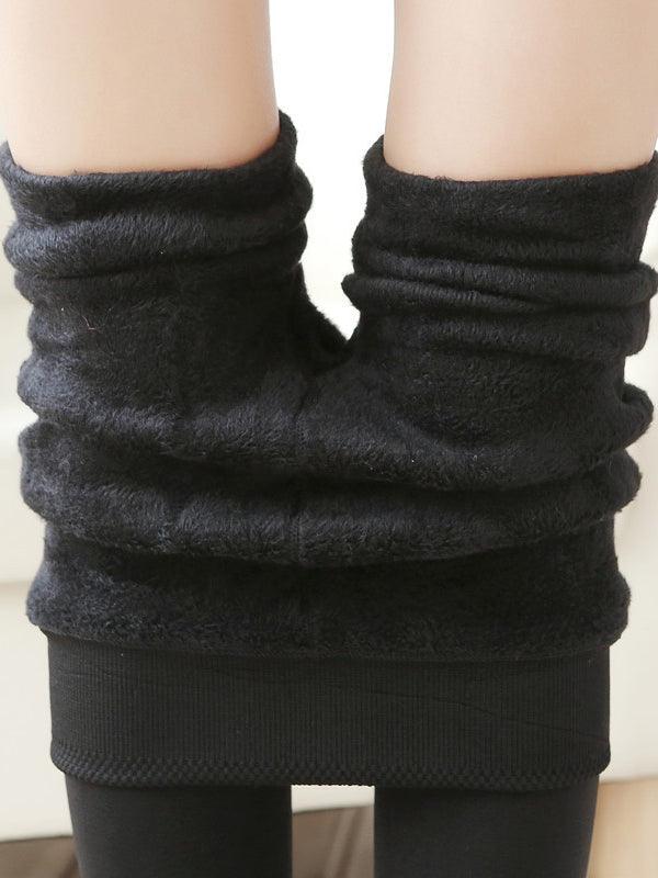 Simple Skinny Leg Keep Warm Leggings by painevida
