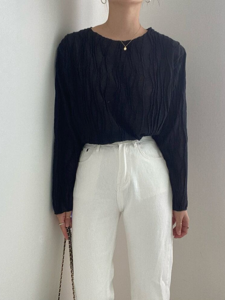 Elegant 3D Texture Long-sleeved Shirt by painevida