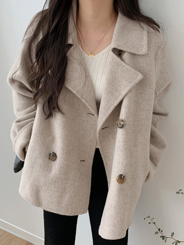 Simple Casual Short Woolen Jacket - PAINEVIDA