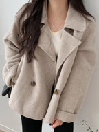 Simple Casual Short Woolen Jacket - PAINEVIDA