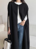 Loose Cape Style Long Woolen Sleeveless Coat - PAINEVIDA