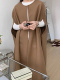 Loose Cape Style Long Woolen Sleeveless Coat - PAINEVIDA
