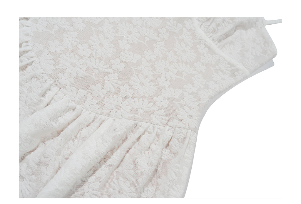 Lace Stretch Jacquard Sling Dress Cardigan Set