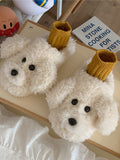 Cute Bear Cartoon Furry Slippers - PAINEVIDA