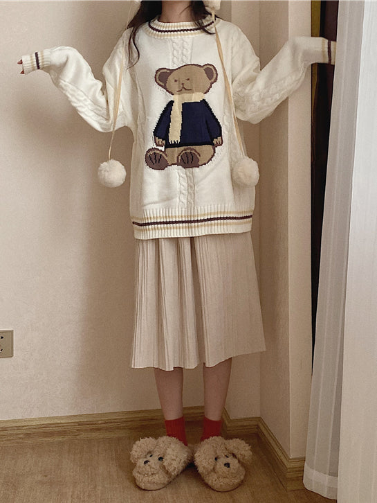 Cute Bear Cartoon Furry Slippers - PAINEVIDA