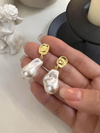 Baroque Vintage Shaped Pearl Earrings - PAINEVIDA