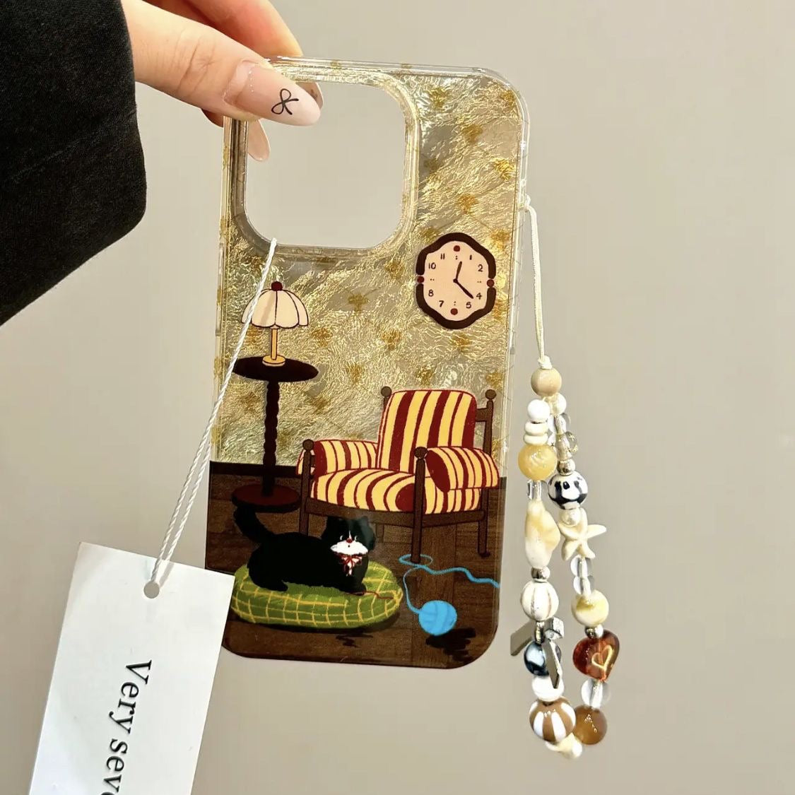 Retro Sofa Cat Print Phone Case