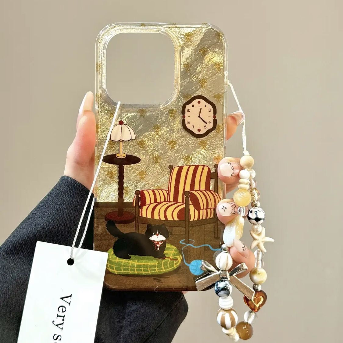 Retro Sofa Cat Print Phone Case