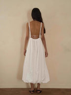 Heart Shoulder Hollow Back Vacation Dress