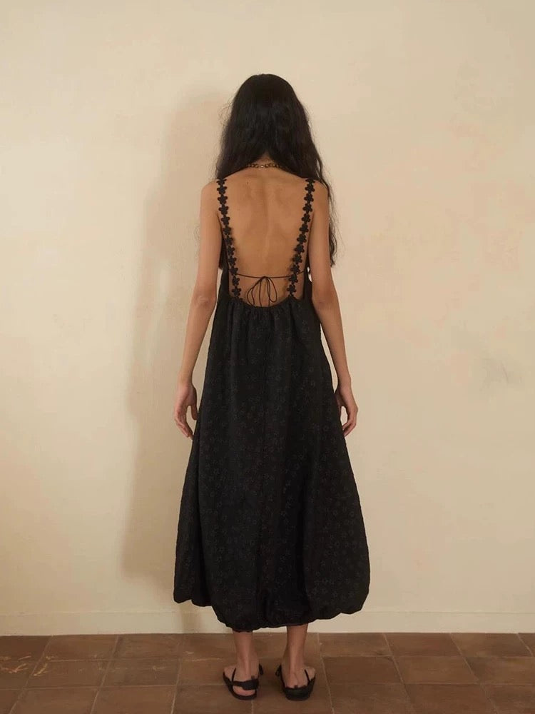 Heart Shoulder Hollow Back Vacation Dress