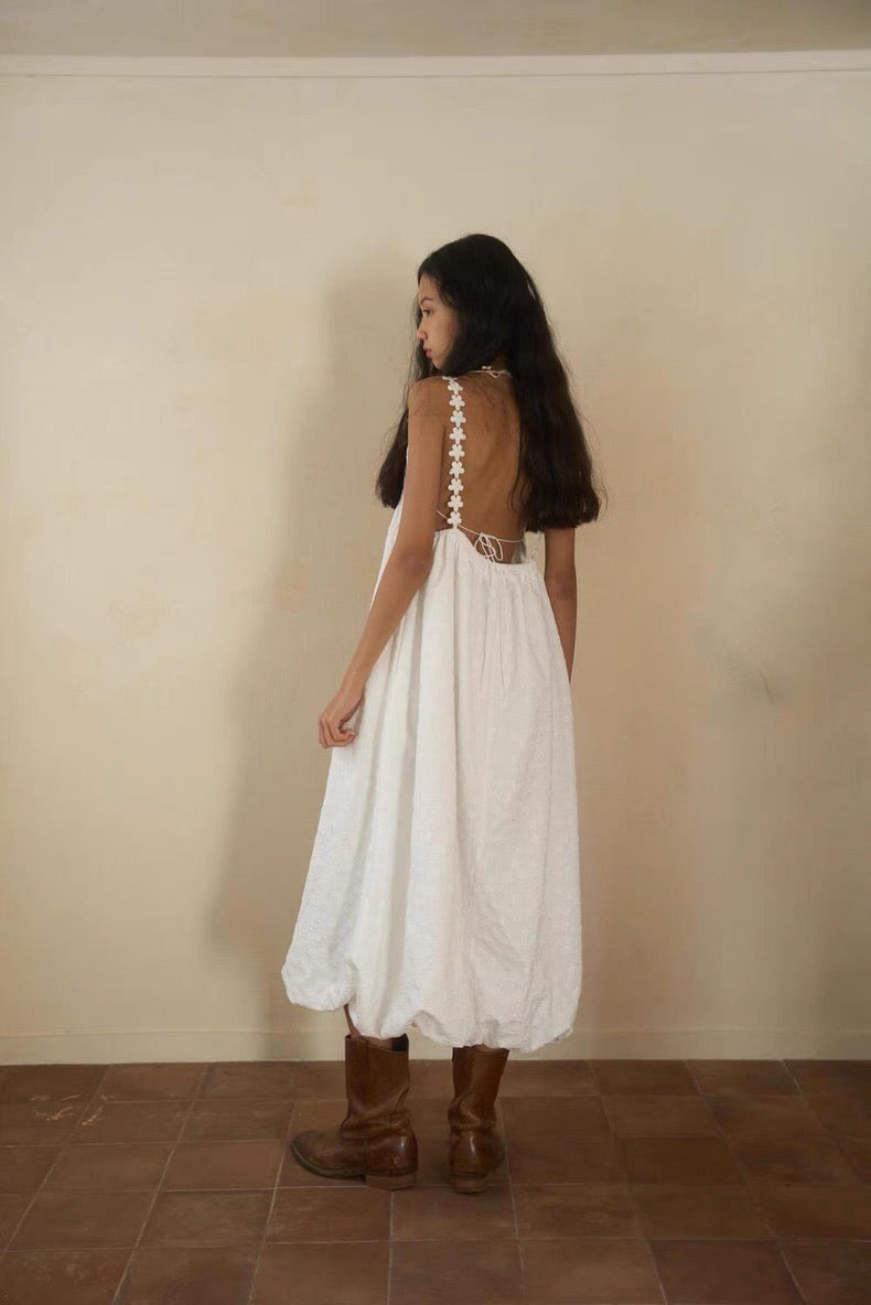 Heart Shoulder Hollow Back Vacation Dress