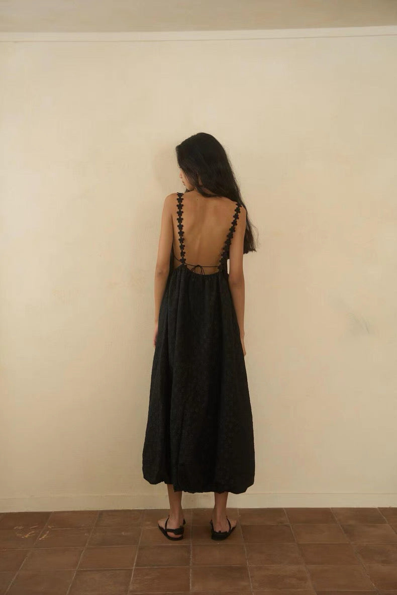 Heart Shoulder Hollow Back Vacation Dress