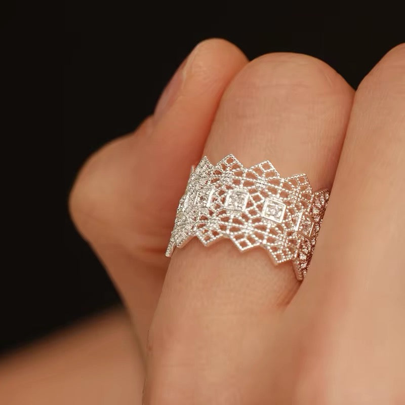 Exquisite Hollow out Openwork Lace Ring