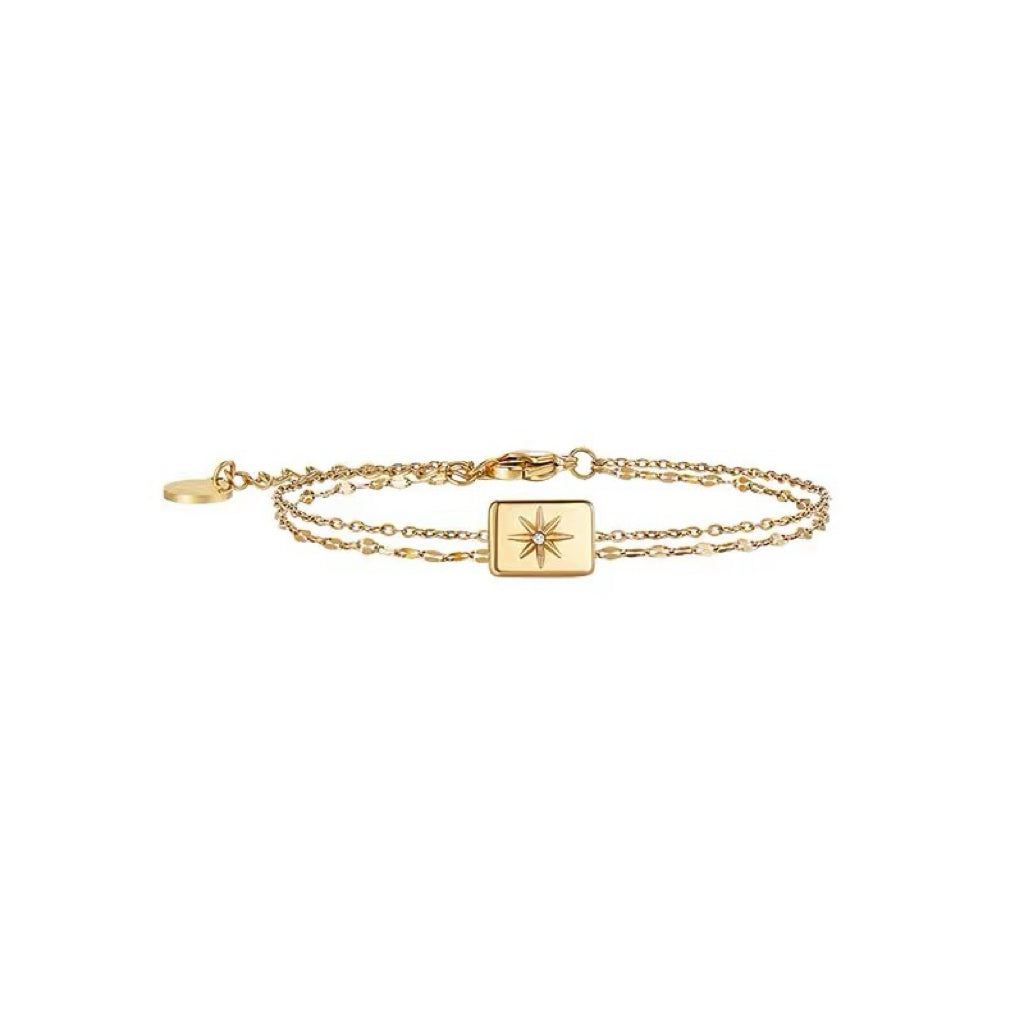 Retro Eight-Pointed Star Double-Layered Bracelet