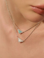 Colorful Natural Stone Triangle Necklace