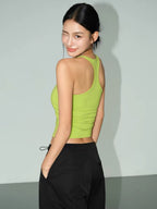 Slim-fit backless tank top