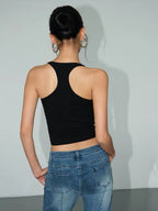 Slim-fit backless tank top