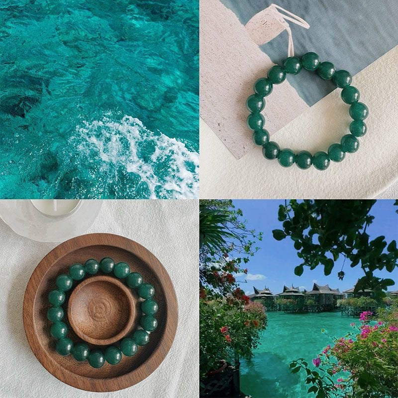 Brazilian Ice Lake Blue Jelly Beaded Bracelet