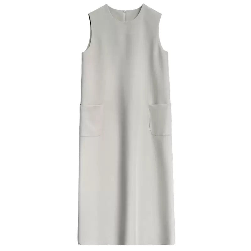 Simple Sleeveless Suit Vest Dress
