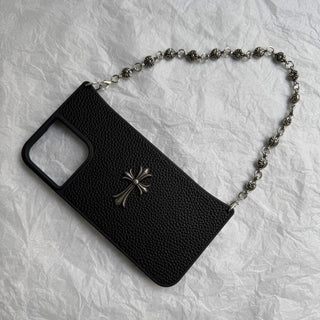 Cross Cool Handheld Leather Phone Case by painevida