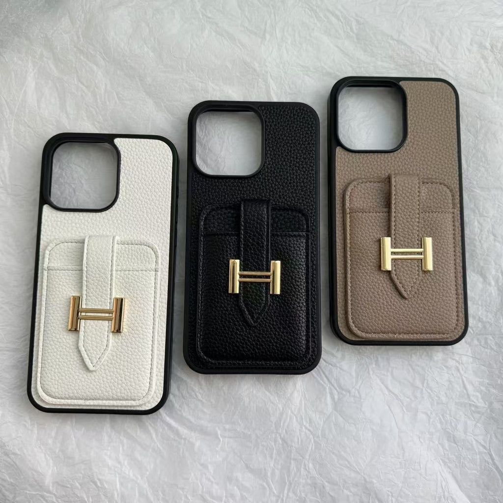 H Leather Card Back Phone Case