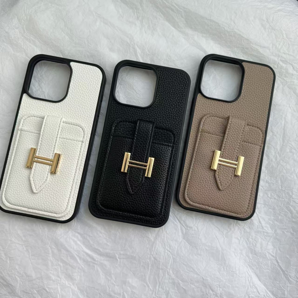 H Leather Card Back Phone Case