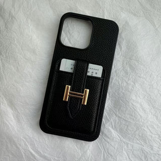 H Leather Card Back Phone Case by painevida