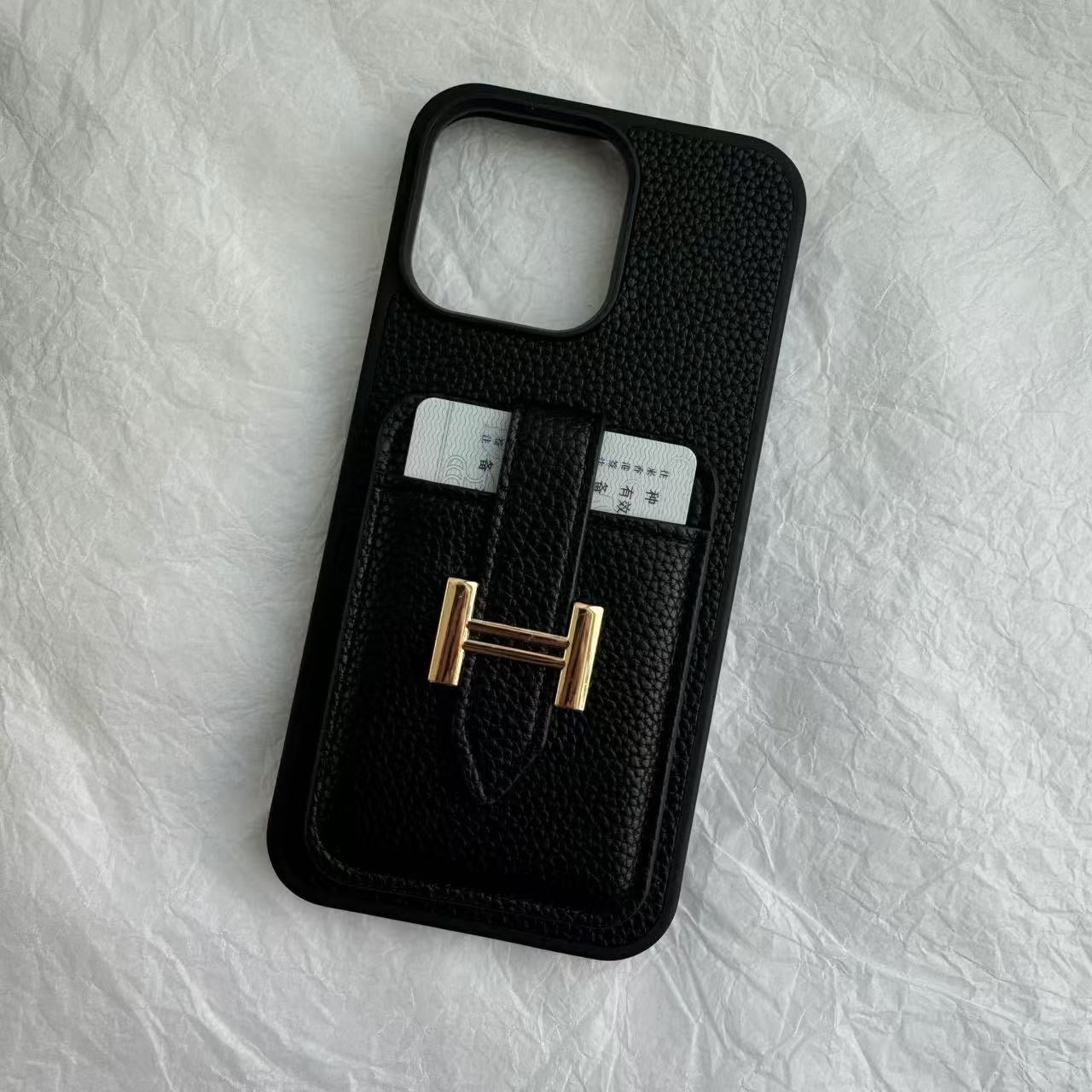 H Leather Card Back Phone Case