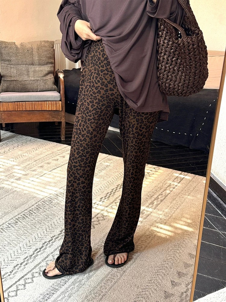 High-end Loose Soft Leopard Print Pants