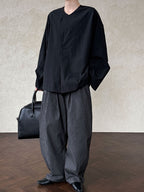 Chic Silhouette Long-sleeved Cotton Shirt