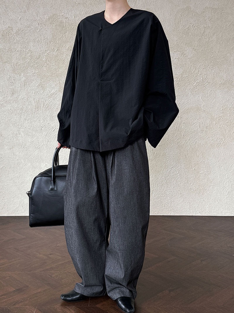 Chic Silhouette Long-sleeved Cotton Shirt