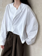 Chic Silhouette Long-sleeved Cotton Shirt