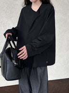 Chic Silhouette Long-sleeved Cotton Shirt