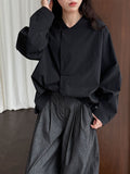 Chic Silhouette Long-sleeved Cotton Shirt