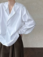Chic Silhouette Long-sleeved Cotton Shirt