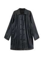 Retro Soft Leather Black Mid-length jacket