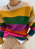 Retro Colorful Striped Sweater