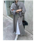 Stand Collar Loose Long Trench Coat