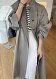 Stand Collar Loose Long Trench Coat