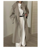 Stand Collar Loose Long Trench Coat