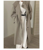 Stand Collar Loose Long Trench Coat