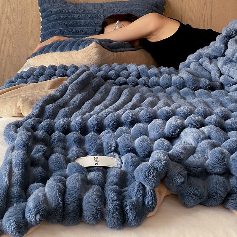 Soft Faux Rabbit Fur Warm Blanket
