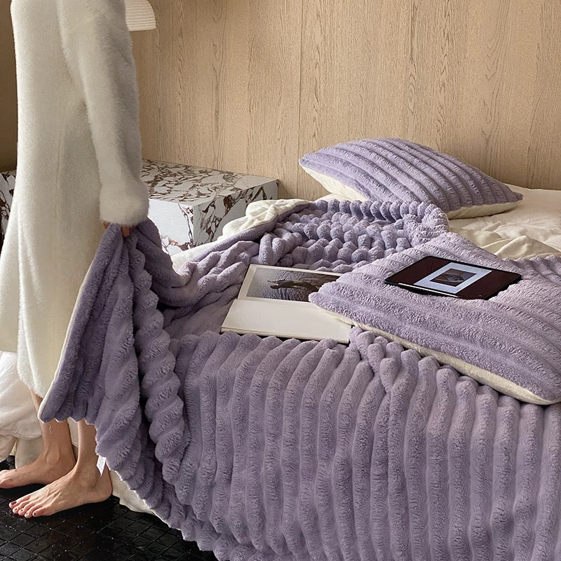 Soft Faux Rabbit Fur Warm Blanket