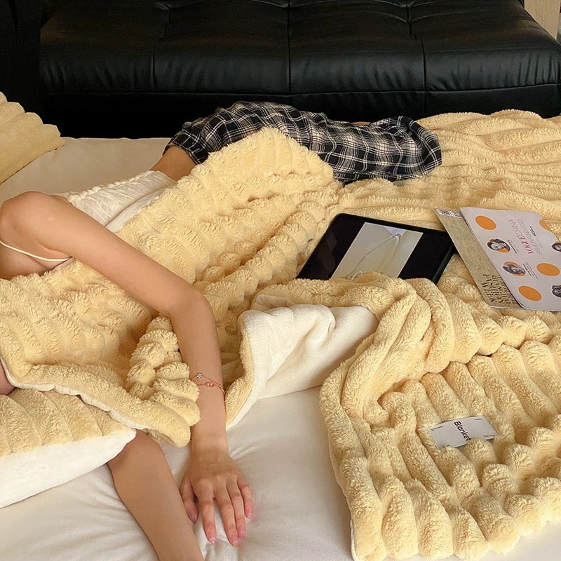 Soft Faux Rabbit Fur Warm Blanket